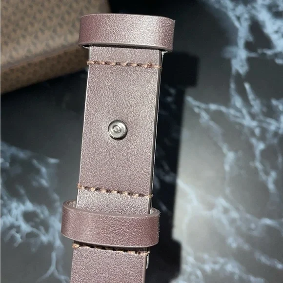 Michael Kors Brown Signature Leather Stripe Waist Fanny Belt Bag S/M - Picture 13 of 13